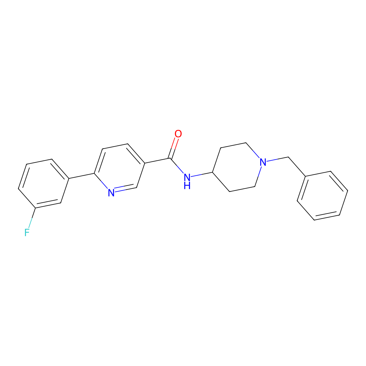 N-(1-benzylpiperidin-4-yl)-6-(3-fluorophenyl)pyridine-3-carboxamide molecular structure, CAS 1033836-63-3