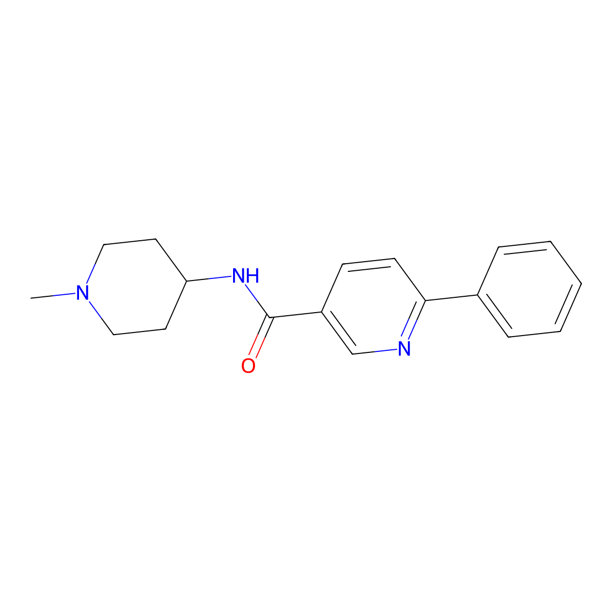 N-(1-Methyl-4-piperidinyl)-6-phenyl-3-pyridinecarboxamide molecular structure, CAS 1033844-84-6
