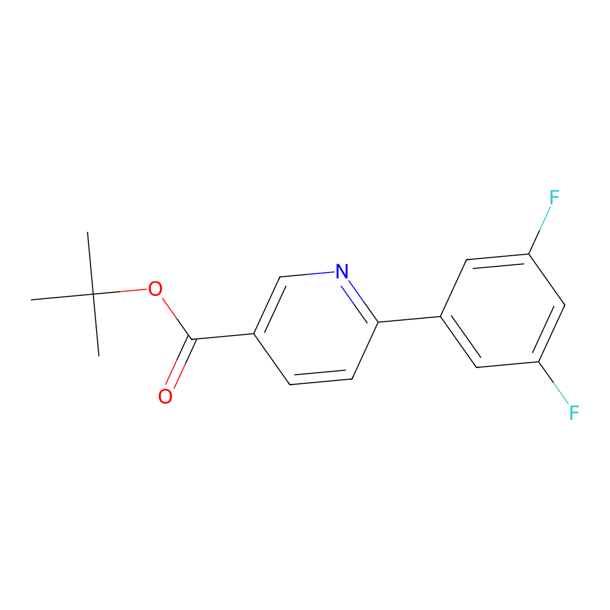 Tert-butyl 6-(3,5-difluorophenyl)nicotinate molecular structure, CAS 1033844-88-0