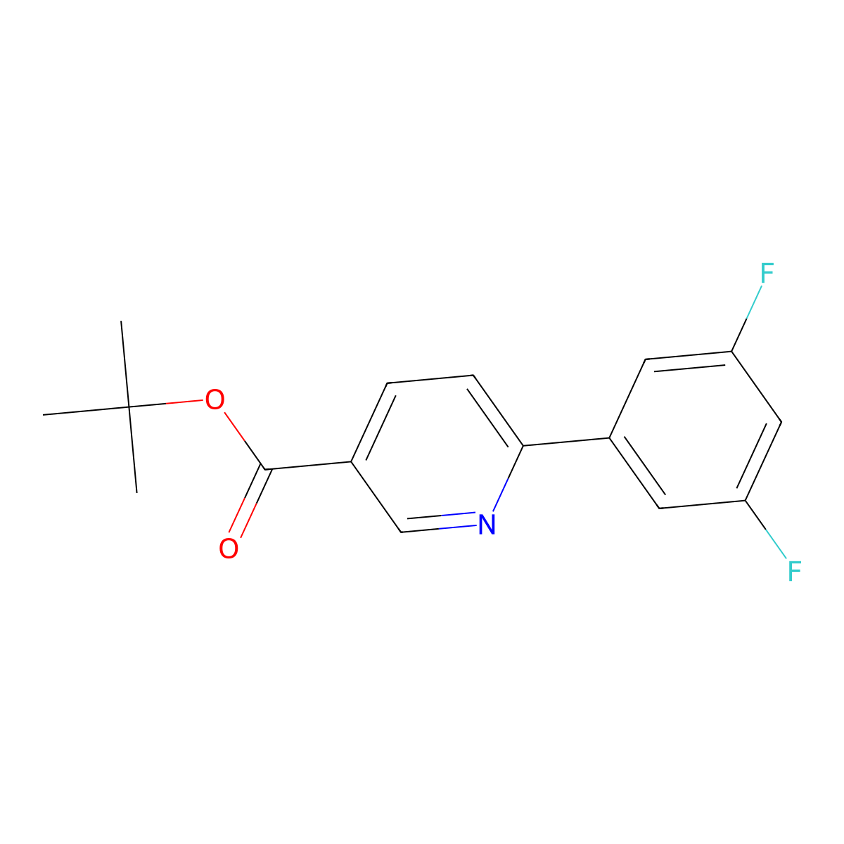 Tert-butyl 6-(3,5-difluorophenyl)nicotinate molecular structure, CAS 1033844-88-0
