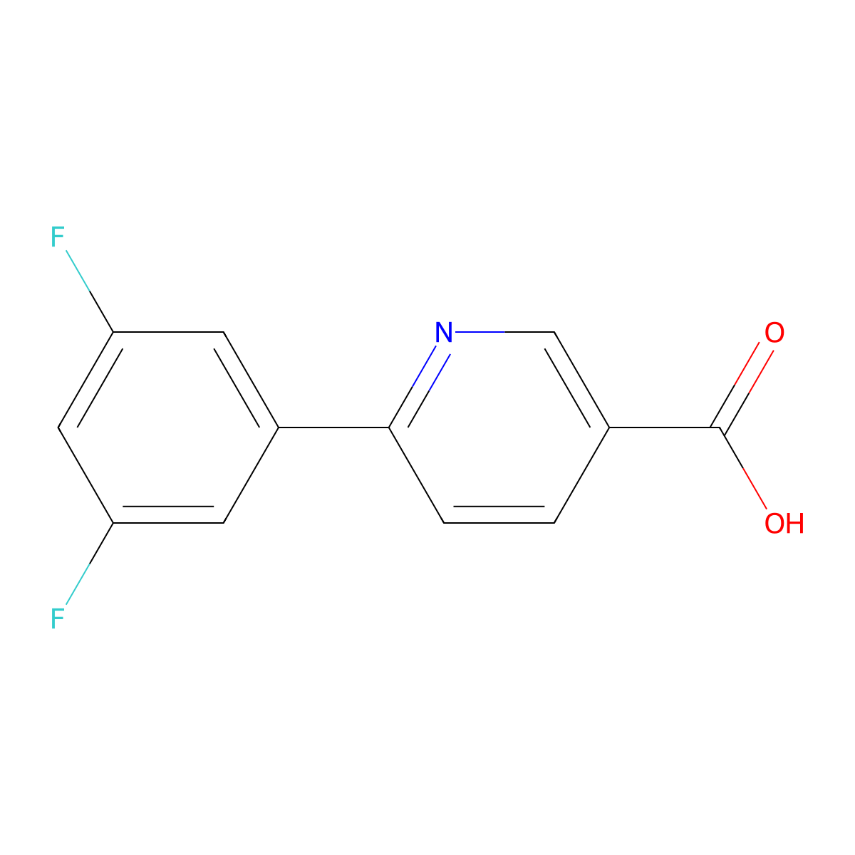 6-(3,5-Difluorophenyl)pyridine-3-carboxylic acid molecular structure, CAS 1033844-89-1