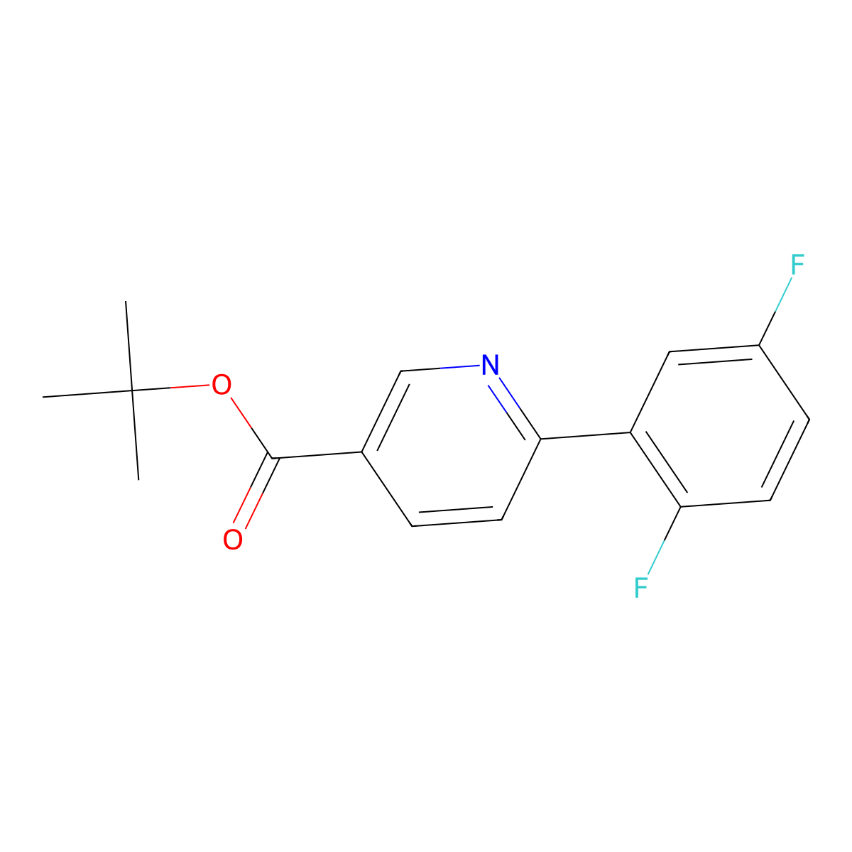 Tert-butyl 6-(2,5-difluorophenyl)nicotinate molecular structure, CAS 1033844-91-5