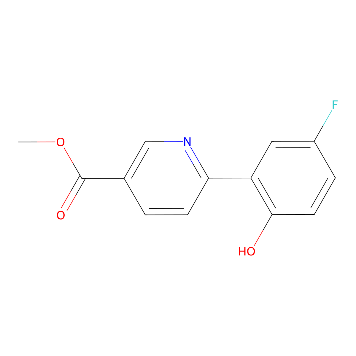 Methyl 6-(5-fluoro-2-hydroxyphenyl)nicotinate molecular structure, CAS 1033845-01-0