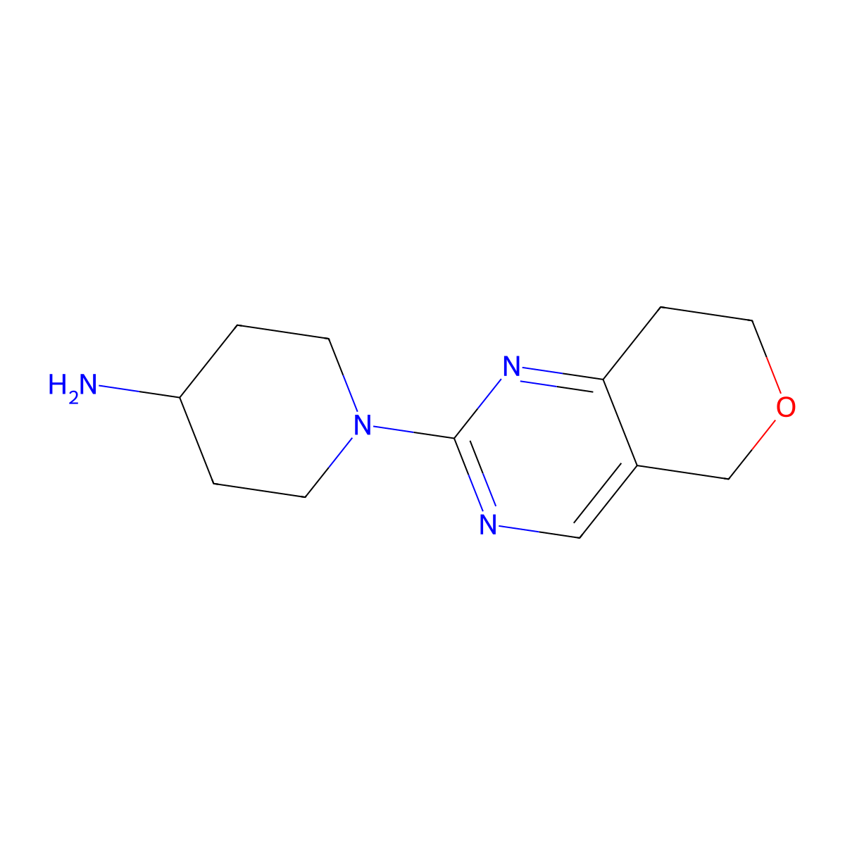 1-(7,8-dihydro-5H-pyrano[4,3-d]pyrimidin-2-yl)piperidin-4-amine molecular structure, CAS 1033845-02-1