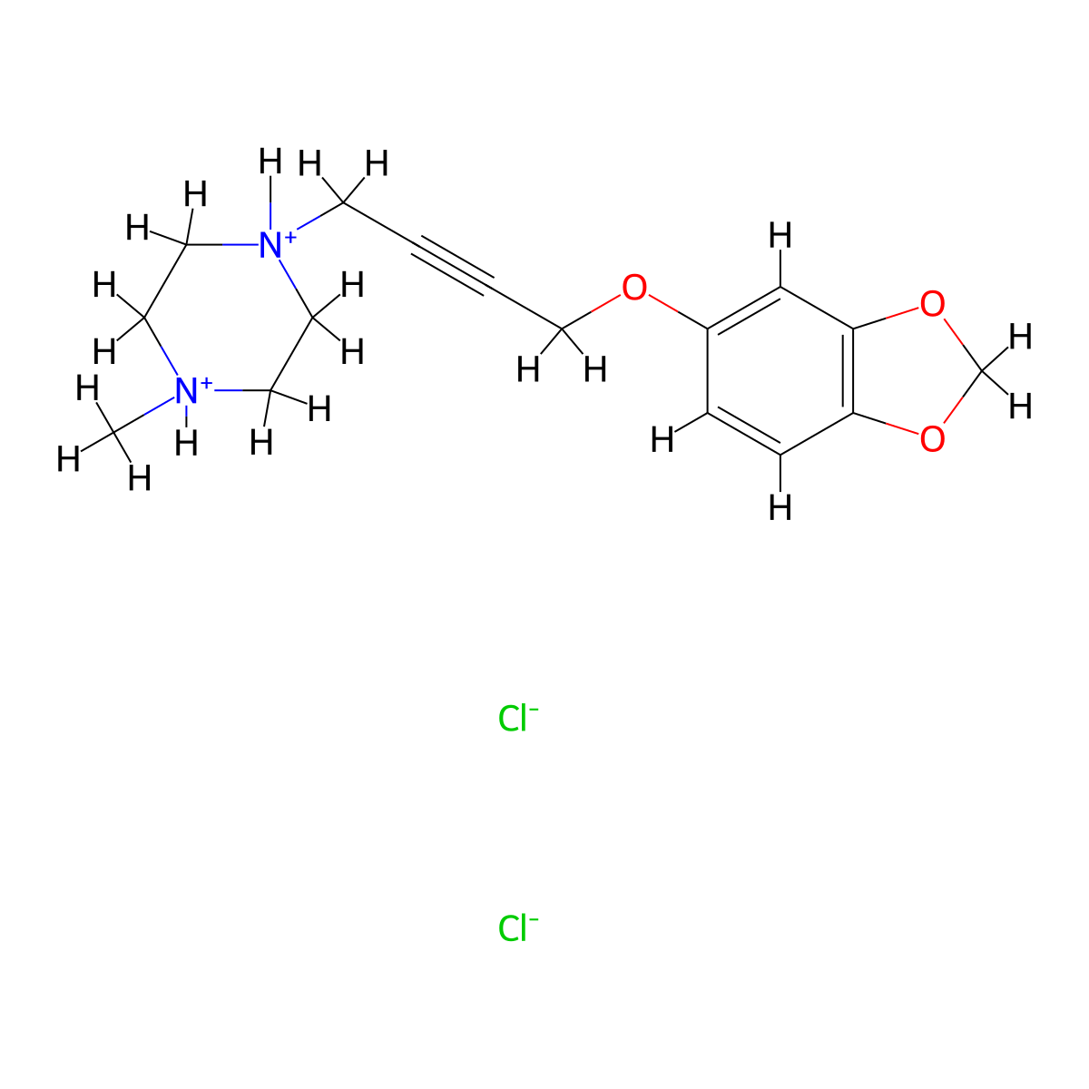 1-[4-(1,3-Benzodioxol-5-yloxy)-2-butynyl]-4-methylpiperazinium dichloride molecular structure, CAS 1033847-02-7