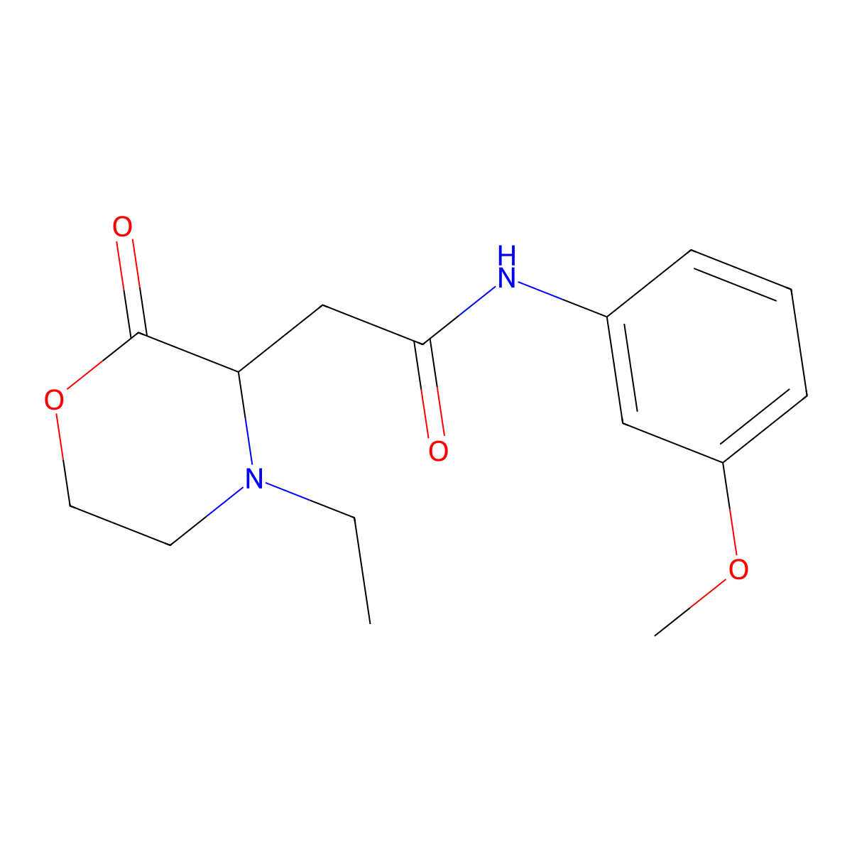 2-(4-ethyl-2-oxomorpholin-3-yl)-N-(3-methoxyphenyl)acetamide molecular structure, CAS 1033850-86-0