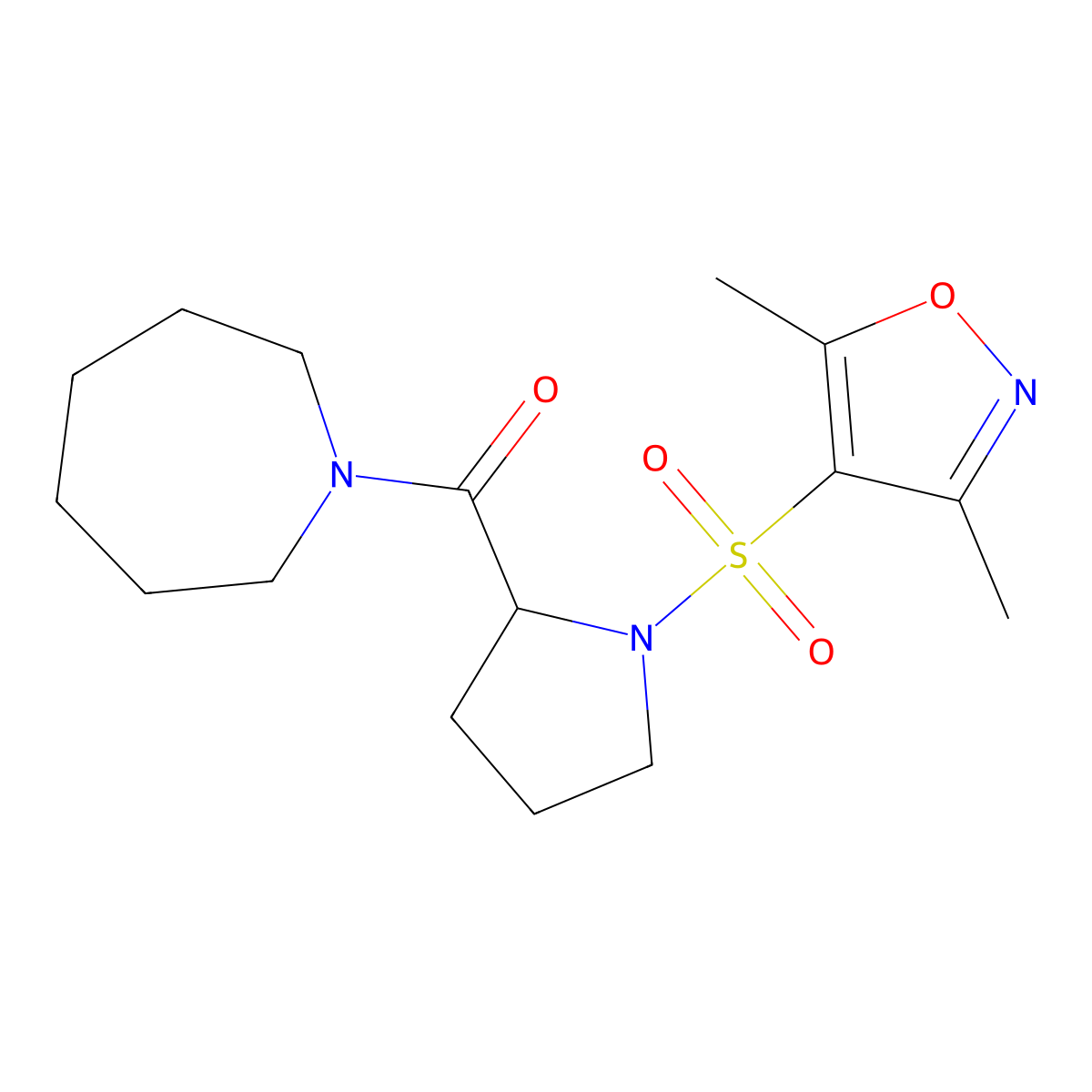 Azepan-1-yl{1-[(3,5-dimethyl-1,2-oxazol-4-yl)sulfonyl]pyrrolidin-2-yl}methanone molecular structure, CAS 1033852-01-5