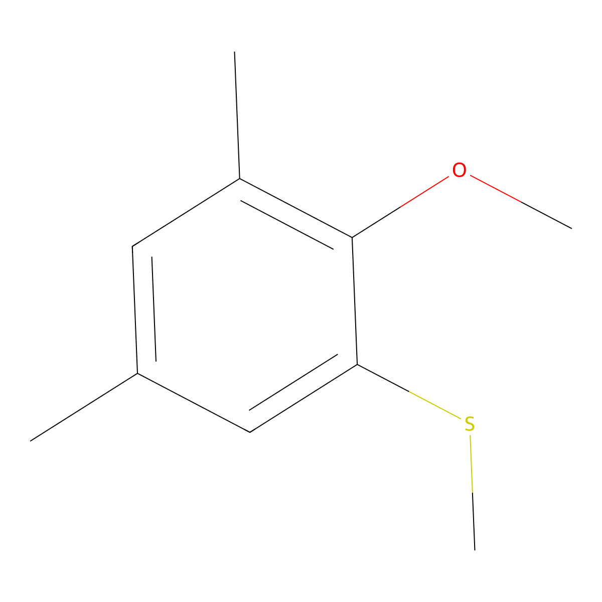 2-Methoxy-1,5-dimethyl-3-(methylthio)benzene molecular structure, CAS 103386-02-3