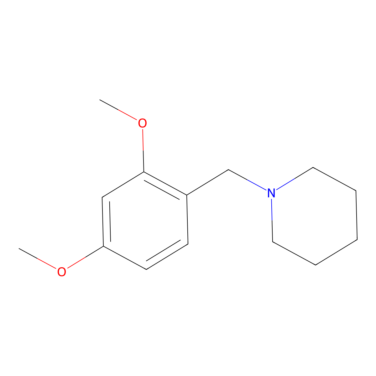 1-[(2,4-Dimethoxyphenyl)methyl]piperidine molecular structure, CAS 103386-15-8
