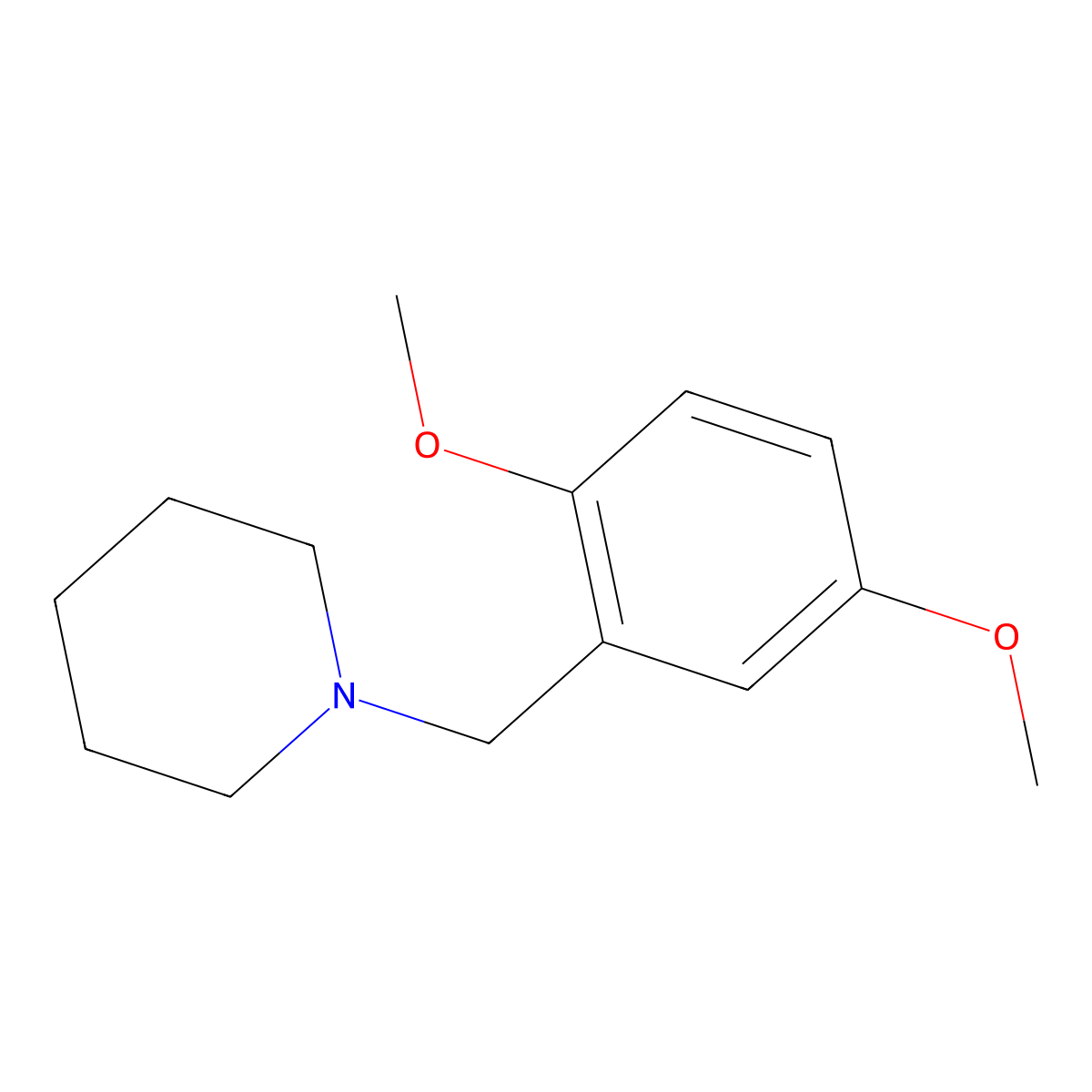 1-(2,5-Dimethoxybenzyl)piperidine molecular structure, CAS 103386-16-9