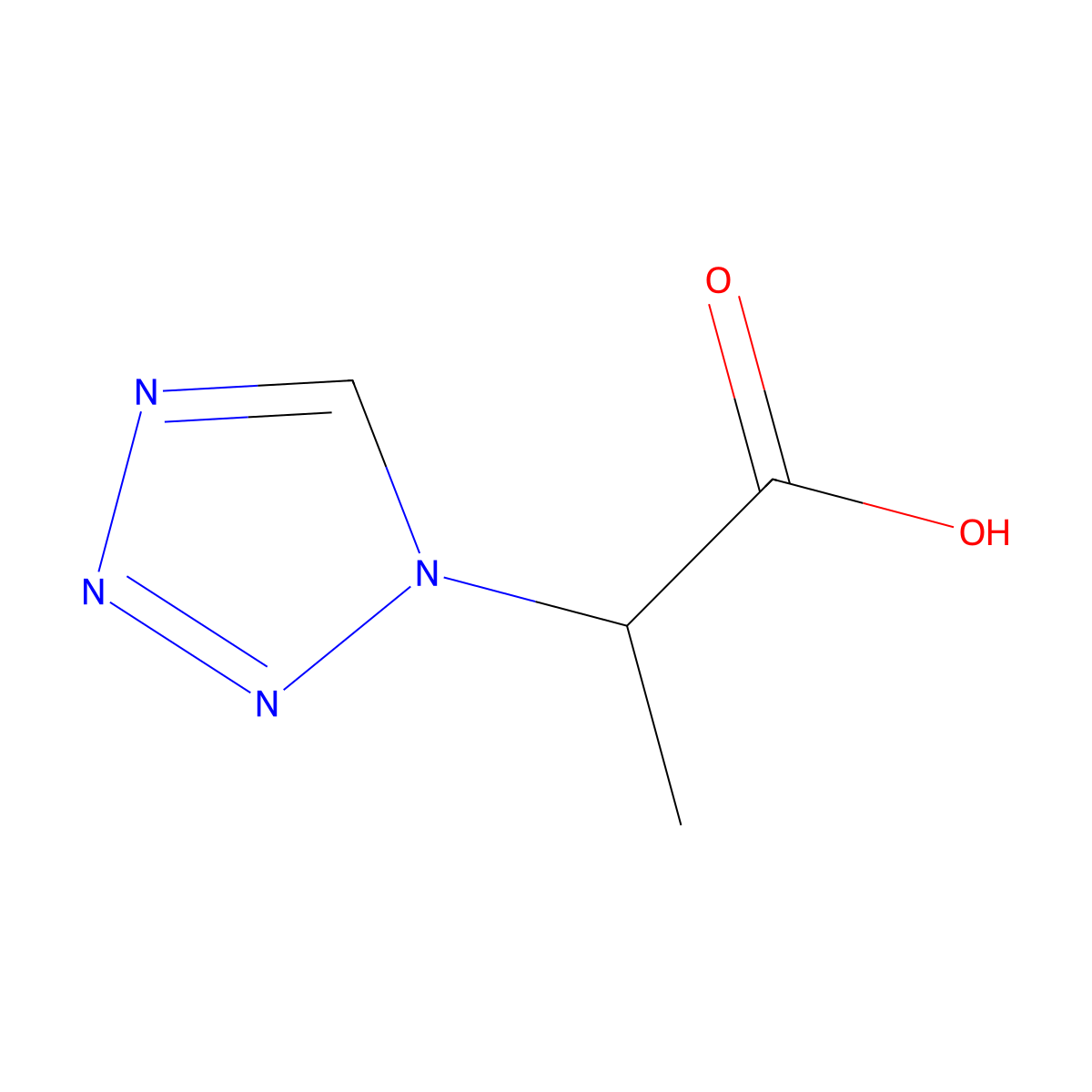 2-(1H-tetrazol-1-yl)propanoic acid molecular structure, CAS 103386-56-7