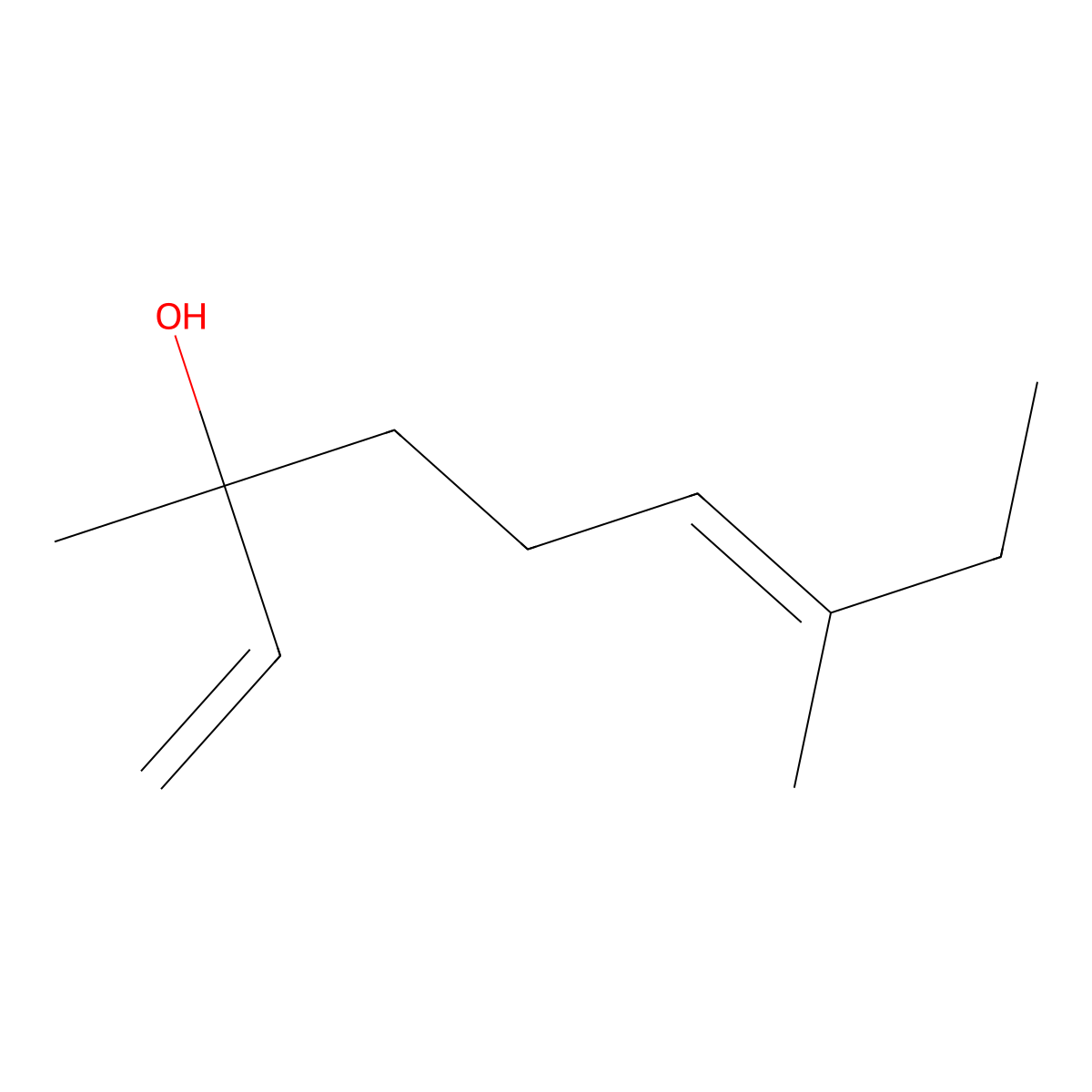 Ethyl linalool molecular structure, CAS 10339-55-6