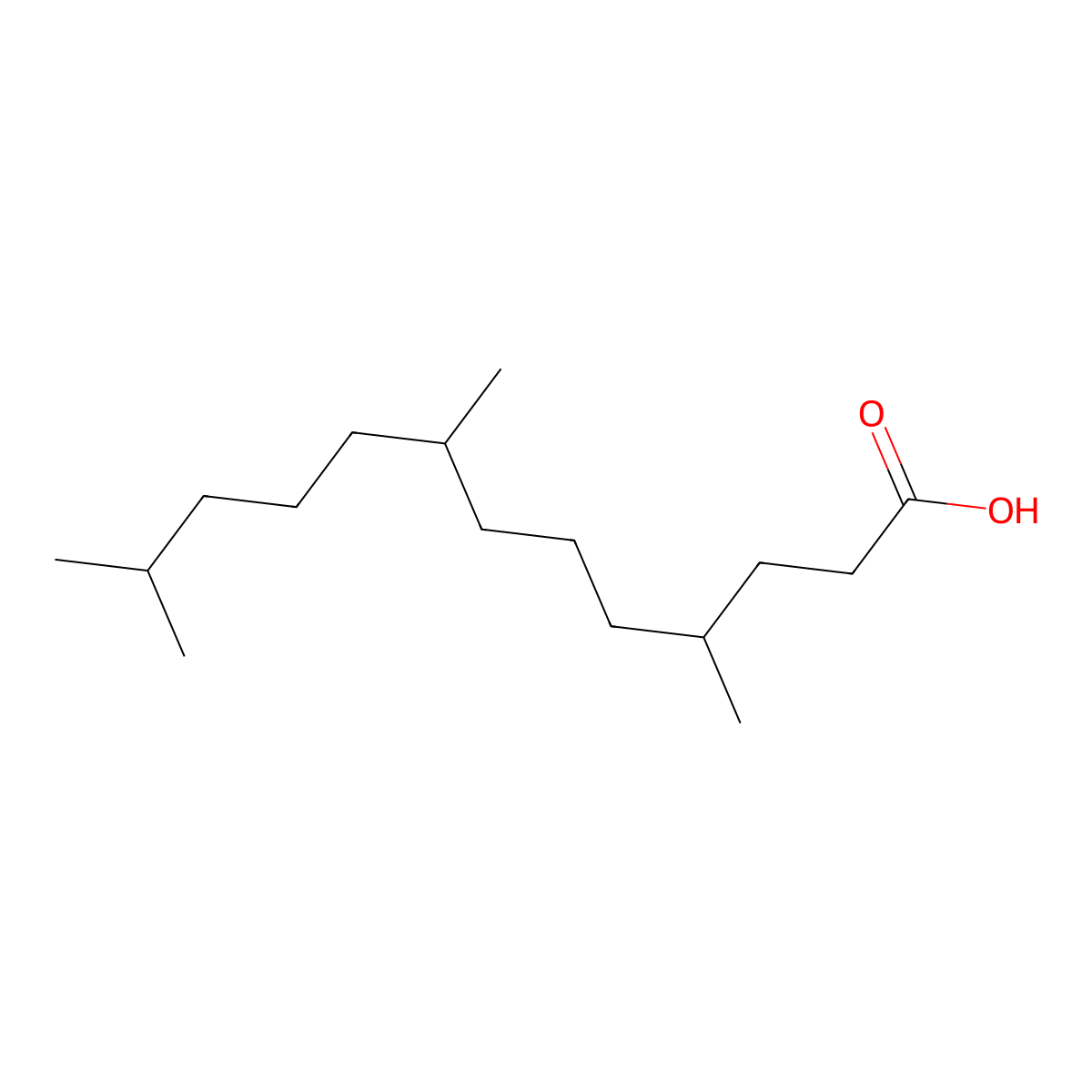 4,8,12-Trimethyltridecanoic acid molecular structure, CAS 10339-73-8