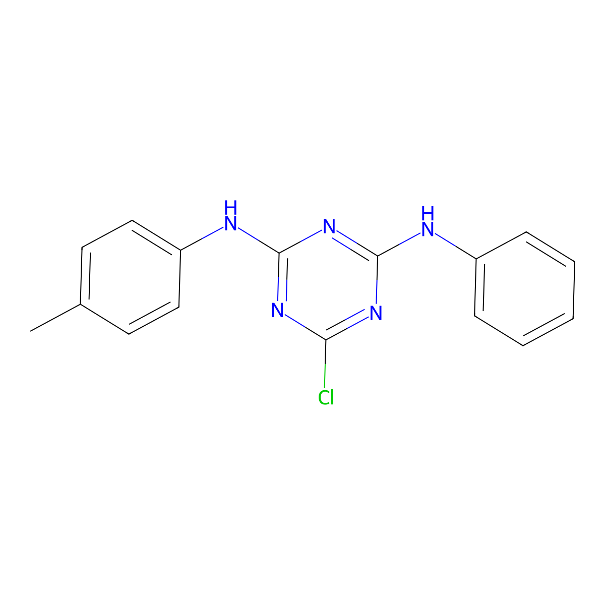 6-Chloro-N2-(4-methylphenyl)-N4-phenyl-1,3,5-triazine-2,4-diamine molecular structure, CAS 103392-03-6