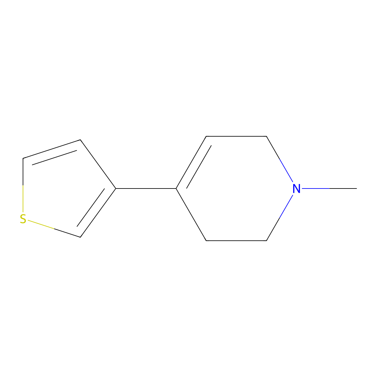1-Methyl-4-(thiophen-3-yl)-1,2,3,6-tetrahydropyridine molecular structure, CAS 103393-67-5