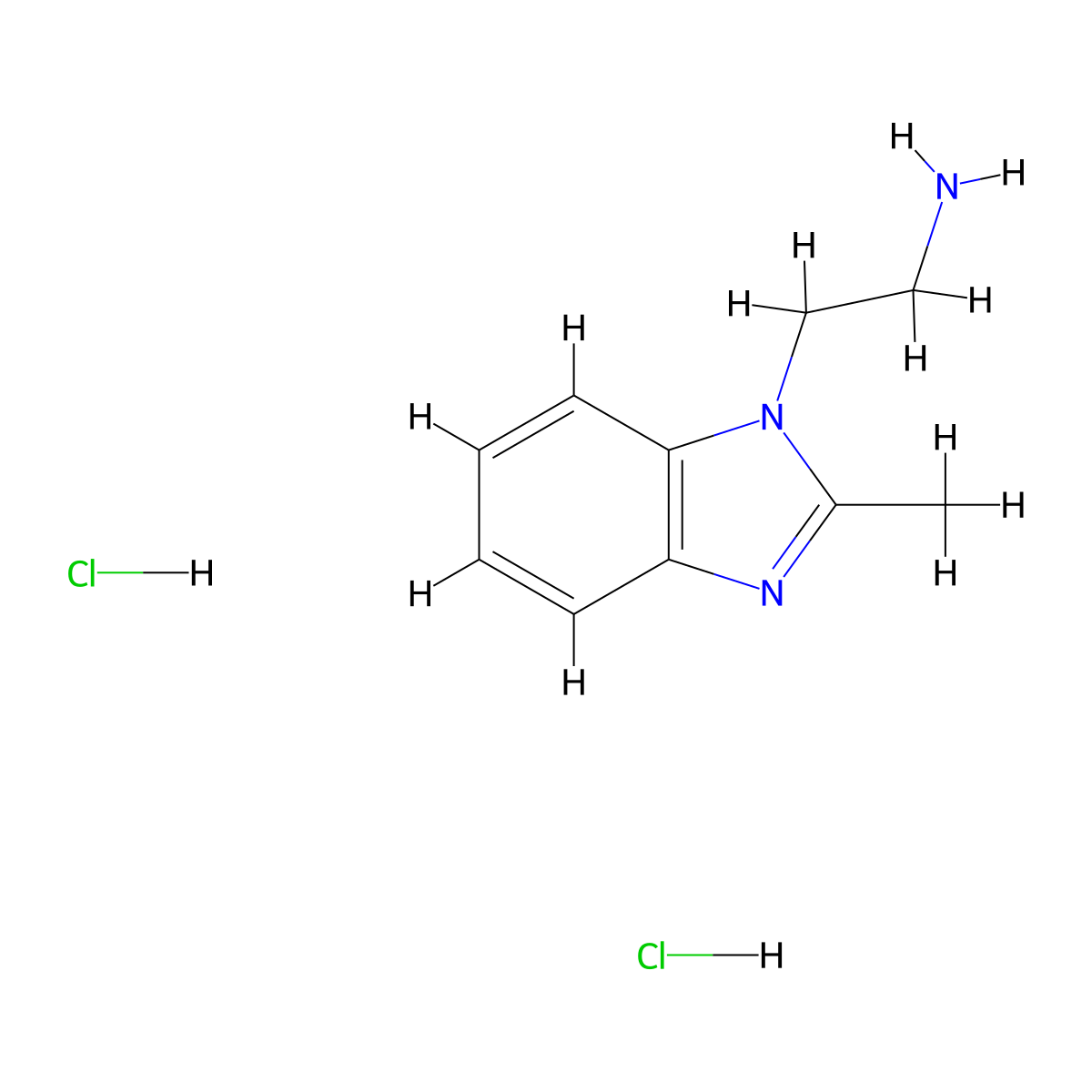 2-(2-methyl-1H-1,3-benzodiazol-1-yl)ethan-1-amine dihydrochloride molecular structure, CAS 103394-45-2
