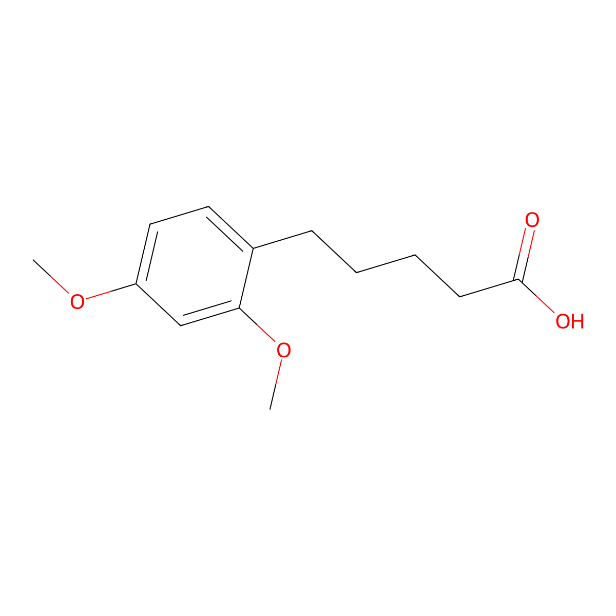 5-(2,4-Dimethoxyphenyl)pentanoic acid molecular structure, CAS 103395-07-9