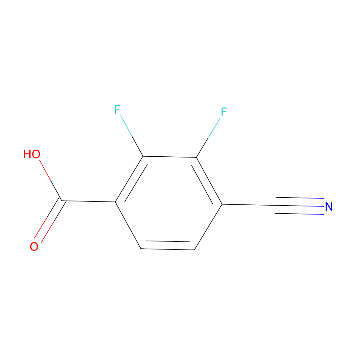 4-Cyano-2,3-difluorobenzoic acid molecular structure, CAS 1033997-04-4