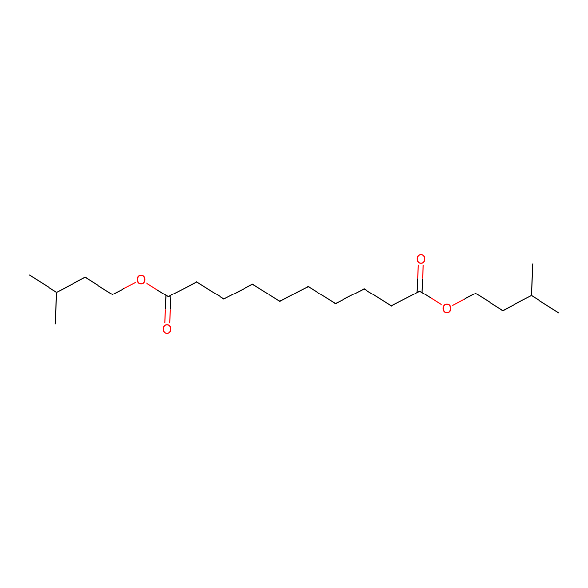 Bis(3-methylbutyl) sebacate molecular structure, CAS 10340-42-8