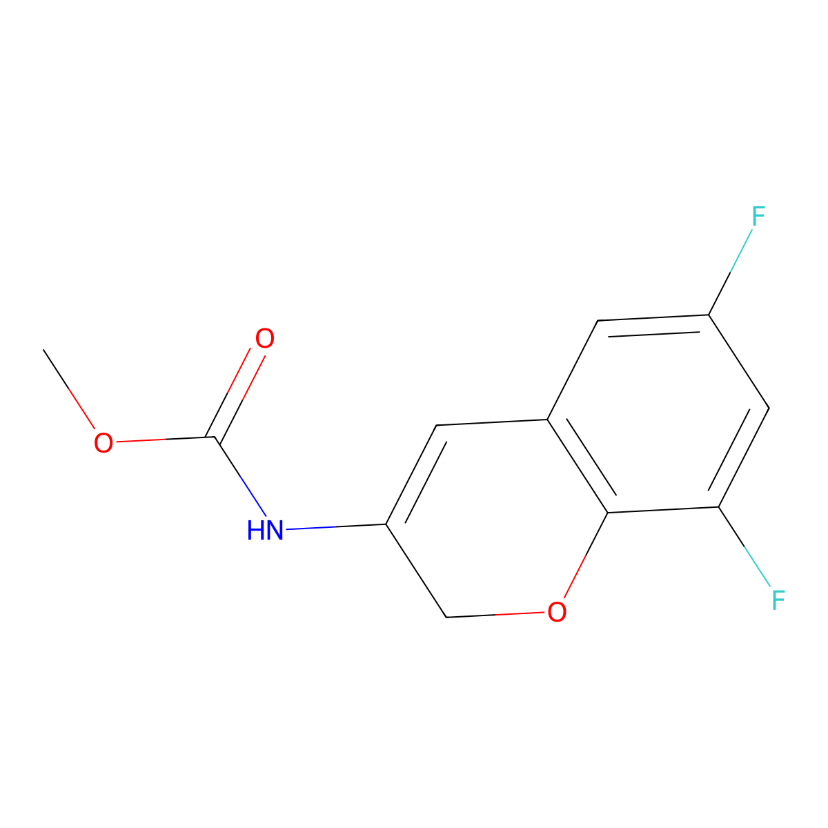 Methyl (6,8-difluoro-2H-1-benzopyran-3-yl)carbamate molecular structure, CAS 1034001-13-2