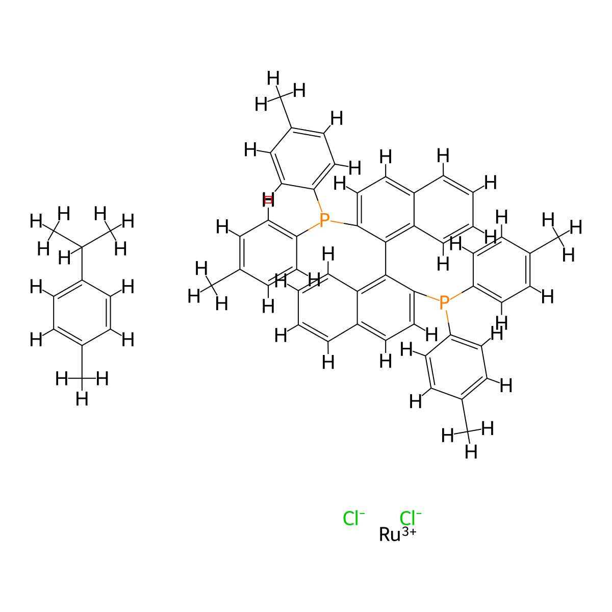 [Rucl(P-cymene)((R)-tolbinap)]CL molecular structure, CAS 1034001-51-8
