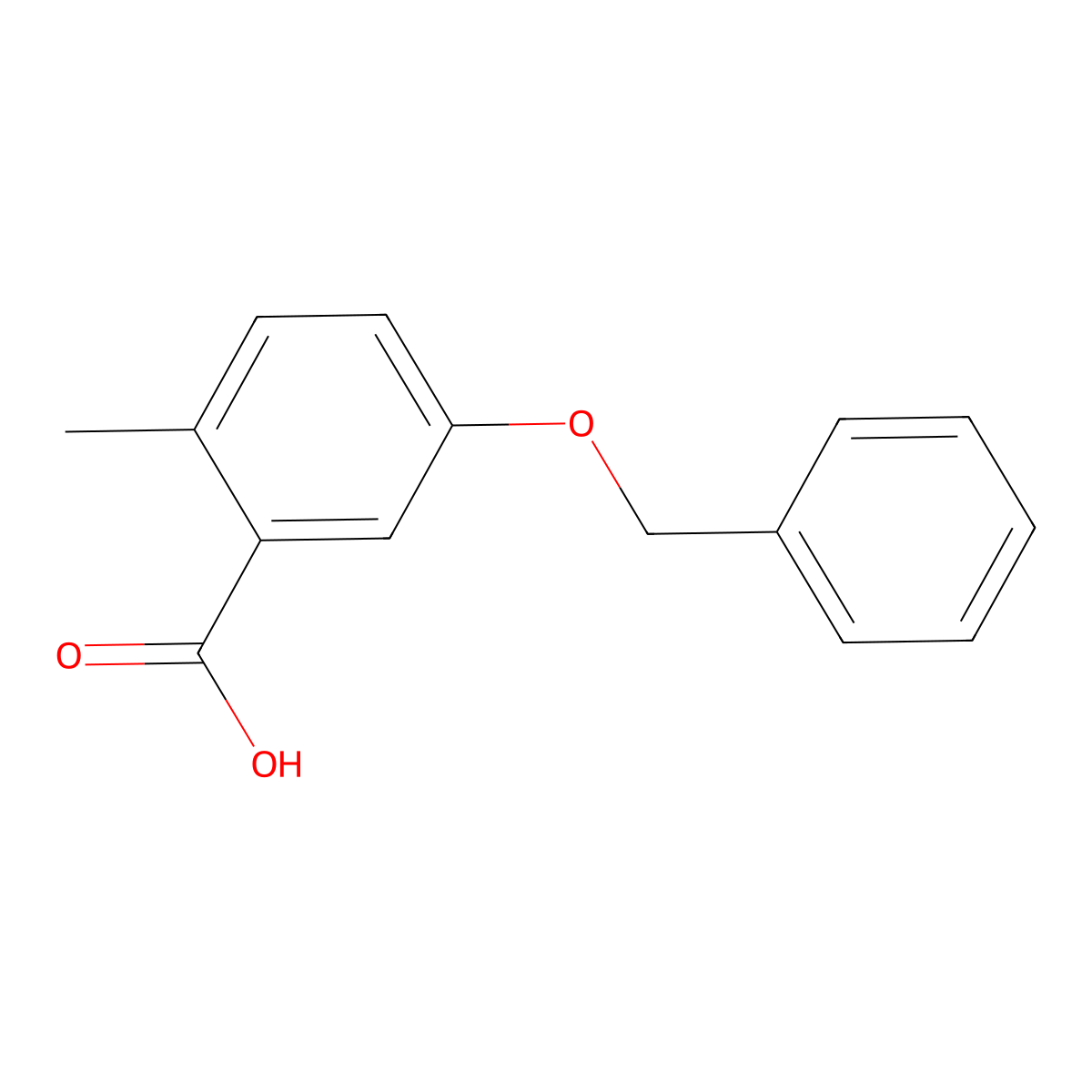 5-(Benzyloxy)-2-methylbenzoic acid molecular structure, CAS 1034026-17-9