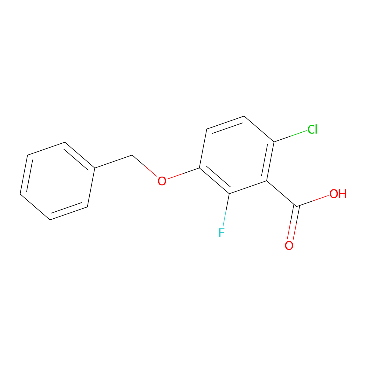 3-(Benzyloxy)-6-chloro-2-fluorobenzoic acid molecular structure, CAS 1034026-19-1