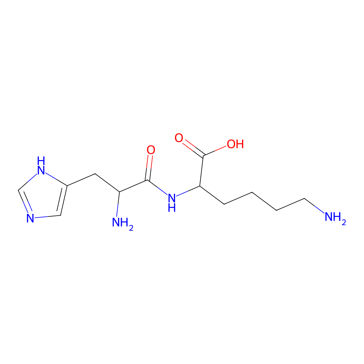 L-histidyl-L-lysine molecular structure, CAS 103404-61-1