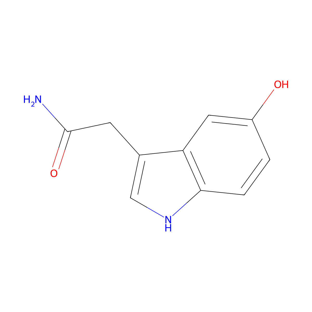 5-Hydroxyindole-3-acetamide molecular structure, CAS 103404-85-9