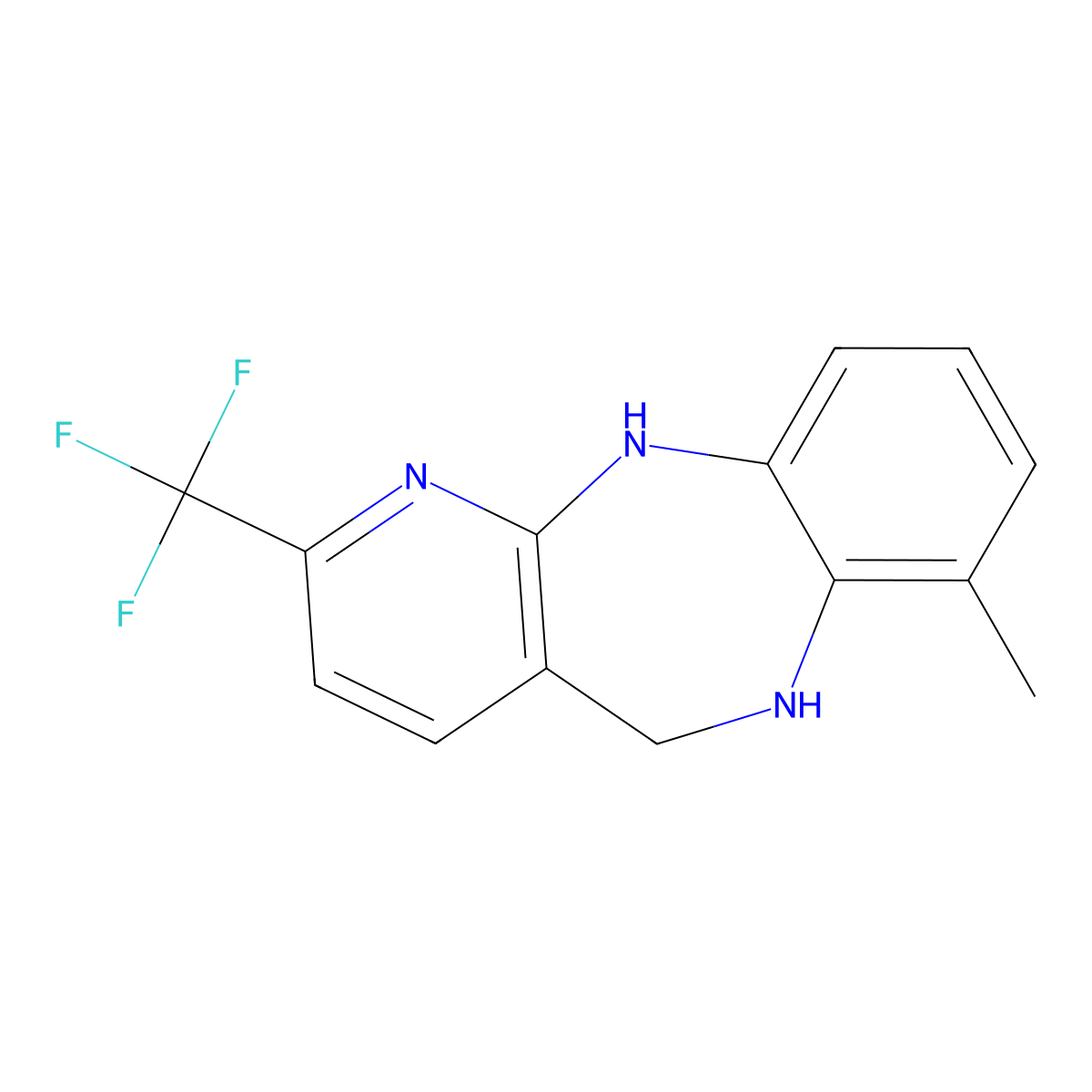 6,11-Dihydro-7-methyl-2-(trifluoromethyl)-5H-pyrido[2,3-B][1,5]benzodiazepine molecular structure, CAS 1034047-09-0