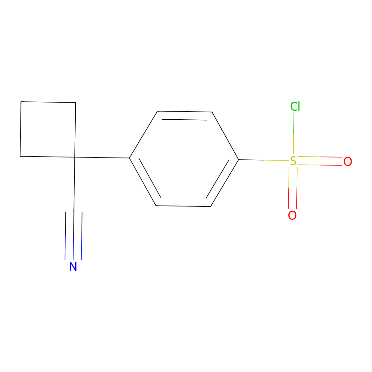 4-(1-Cyanocyclobutyl)benzenesulfonyl chloride molecular structure, CAS 1034047-29-4