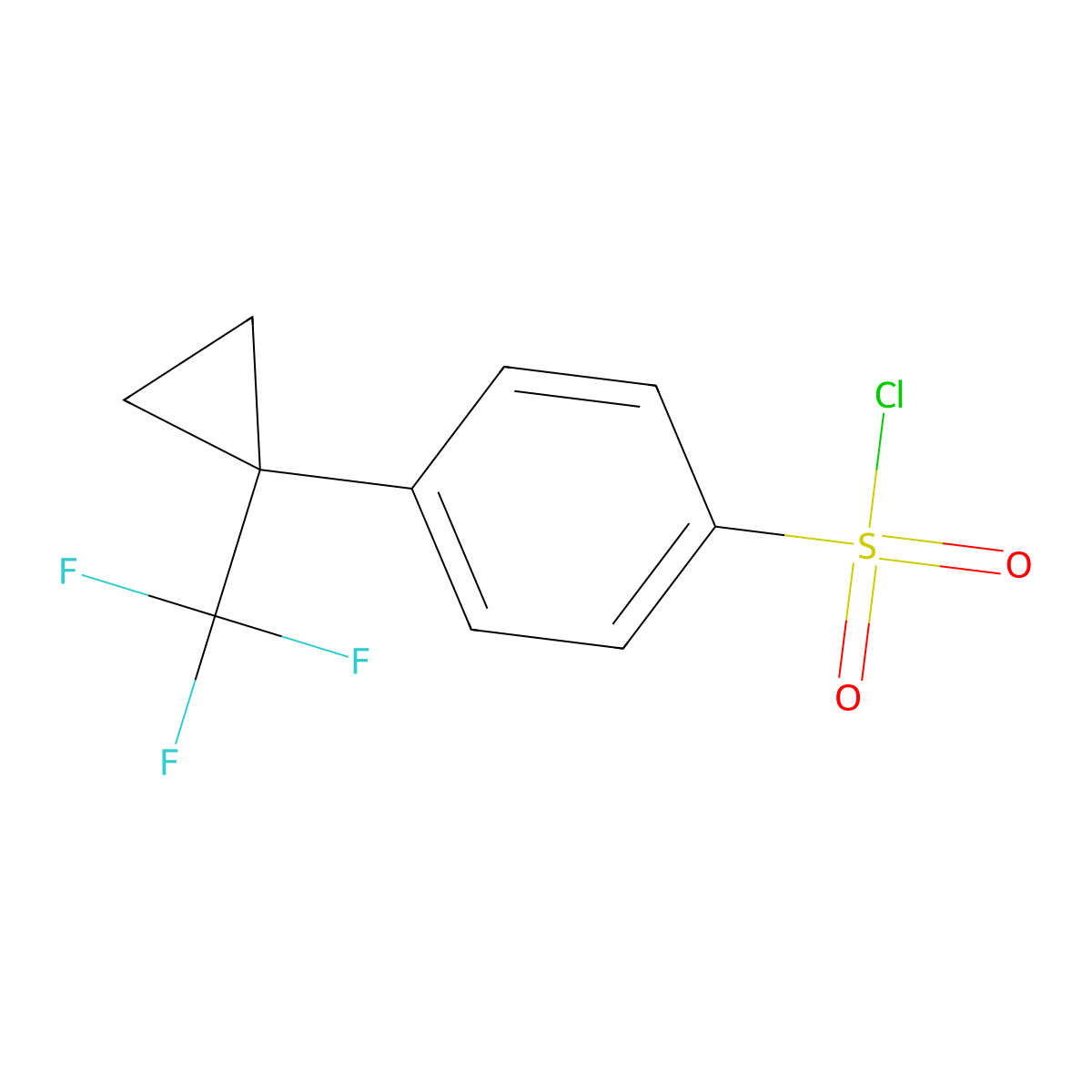 4-[1-(Trifluoromethyl)-cyclopropyl]benzenesulfonyl chloride molecular structure, CAS 1034047-31-8