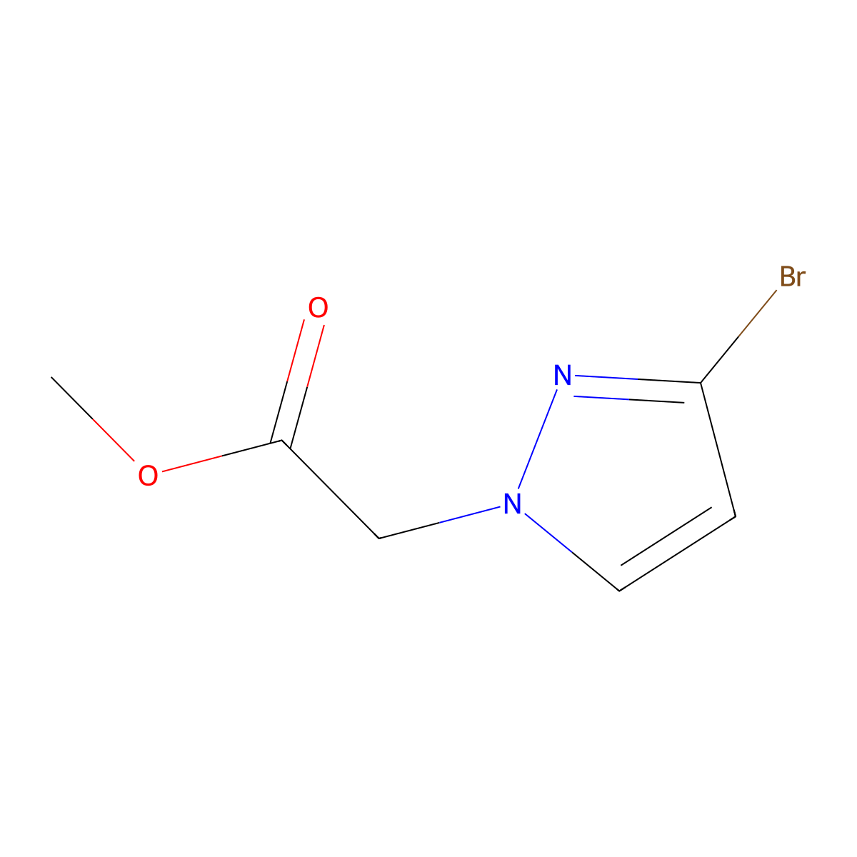 Methyl 2-(3-bromo-1H-pyrazol-1-yl)acetate molecular structure, CAS 1034047-87-4