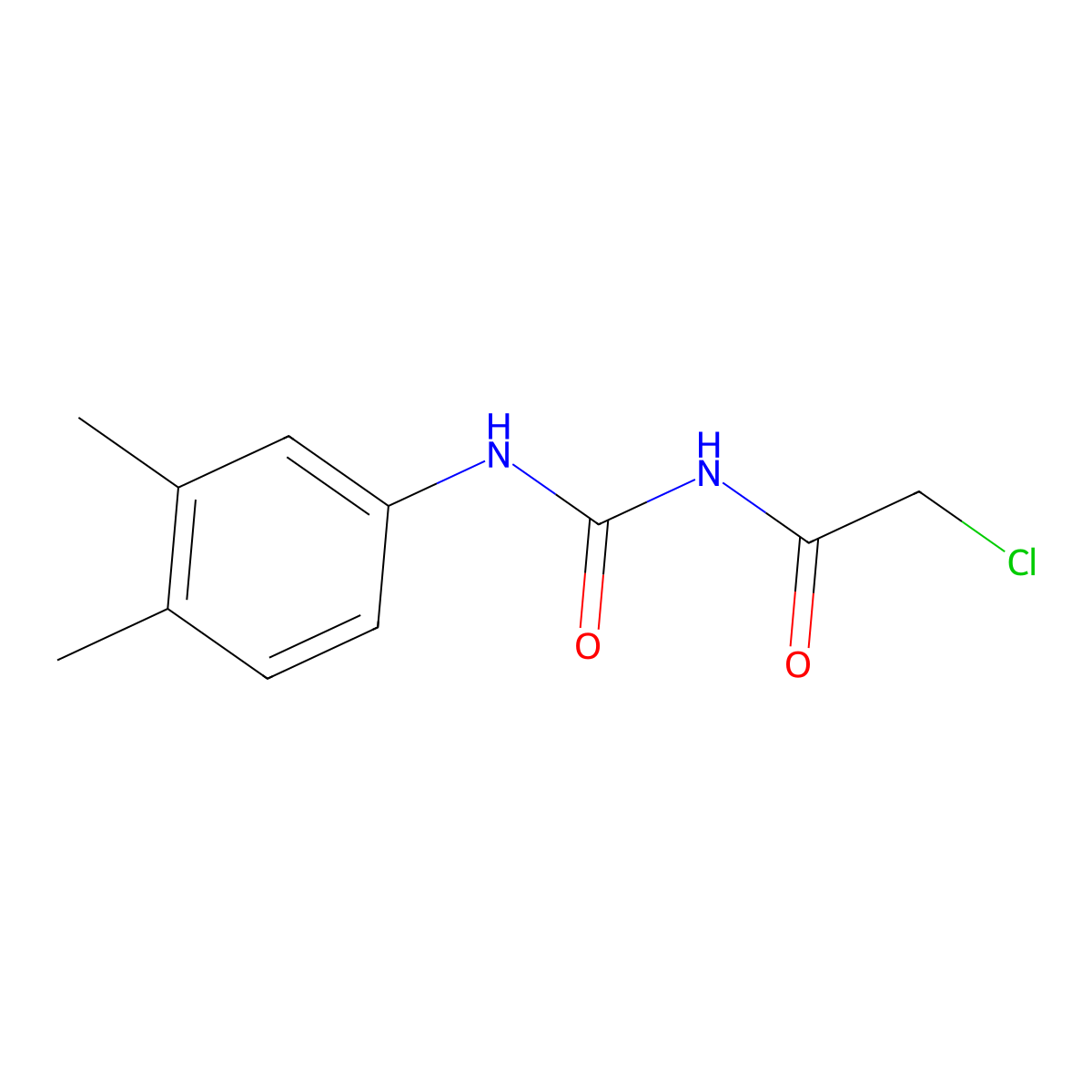 2-chloro-N-[(3,4-dimethylphenyl)carbamoyl]acetamide molecular structure, CAS 103405-98-7