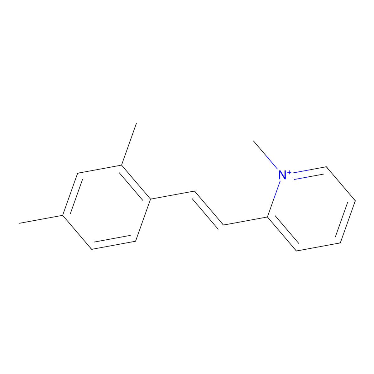 2-[2-(2,4-Dimethylphenyl)ethenyl]-1-methylpyridin-1-ium molecular structure, CAS 1034050-02-6