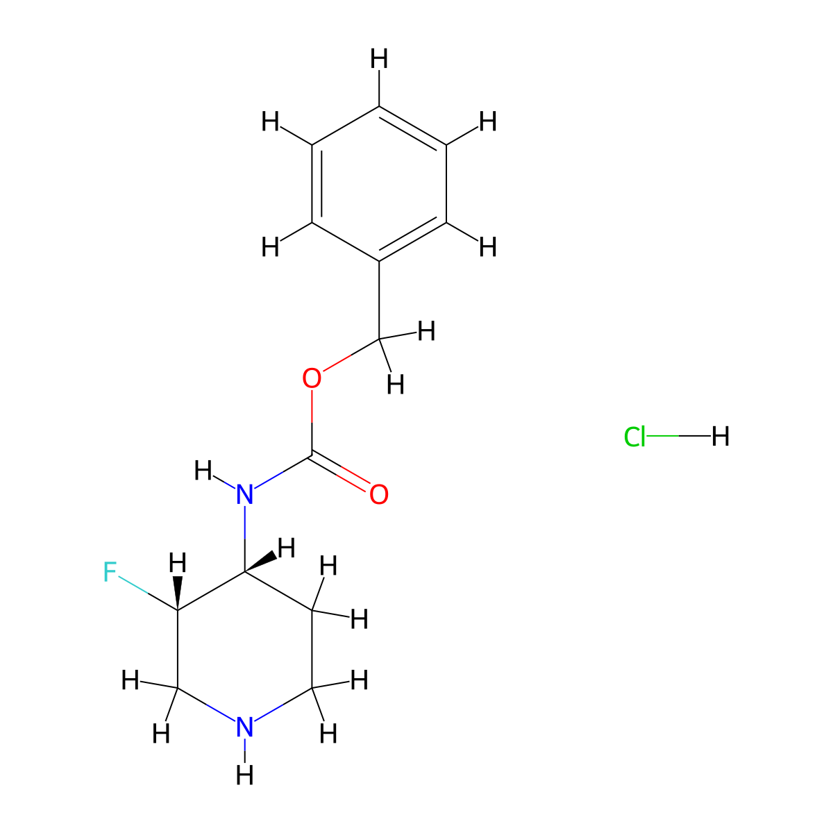 Benzyl ((3S,4R)-3-fluoropiperidin-4-yl)carbamate hydrochloride molecular structure, CAS 1034057-93-6