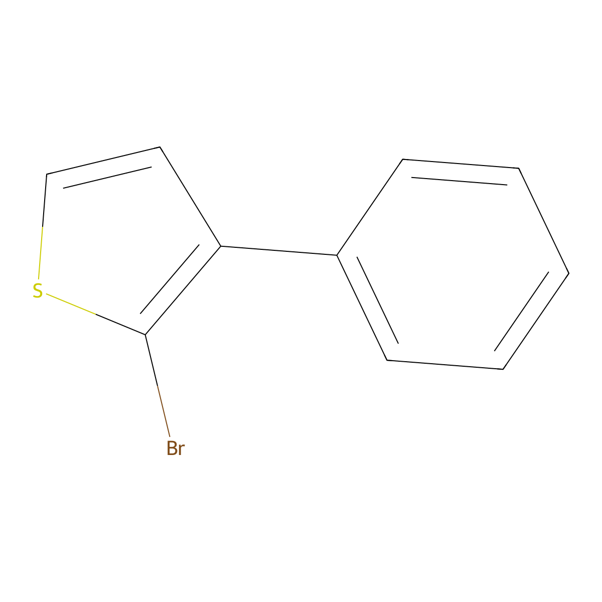 2-Bromo-3-phenylthiophene molecular structure, CAS 10341-87-4