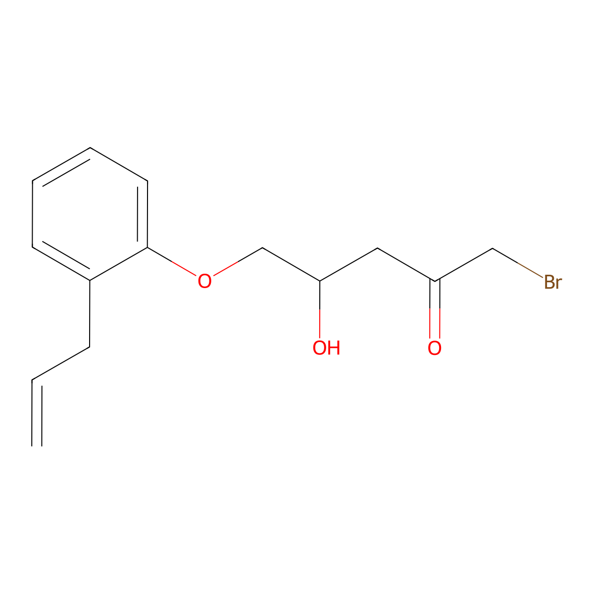 1-Bromo-4-hydroxy-5-(2-prop-2-enylphenoxy)pentan-2-one molecular structure, CAS 103411-23-0