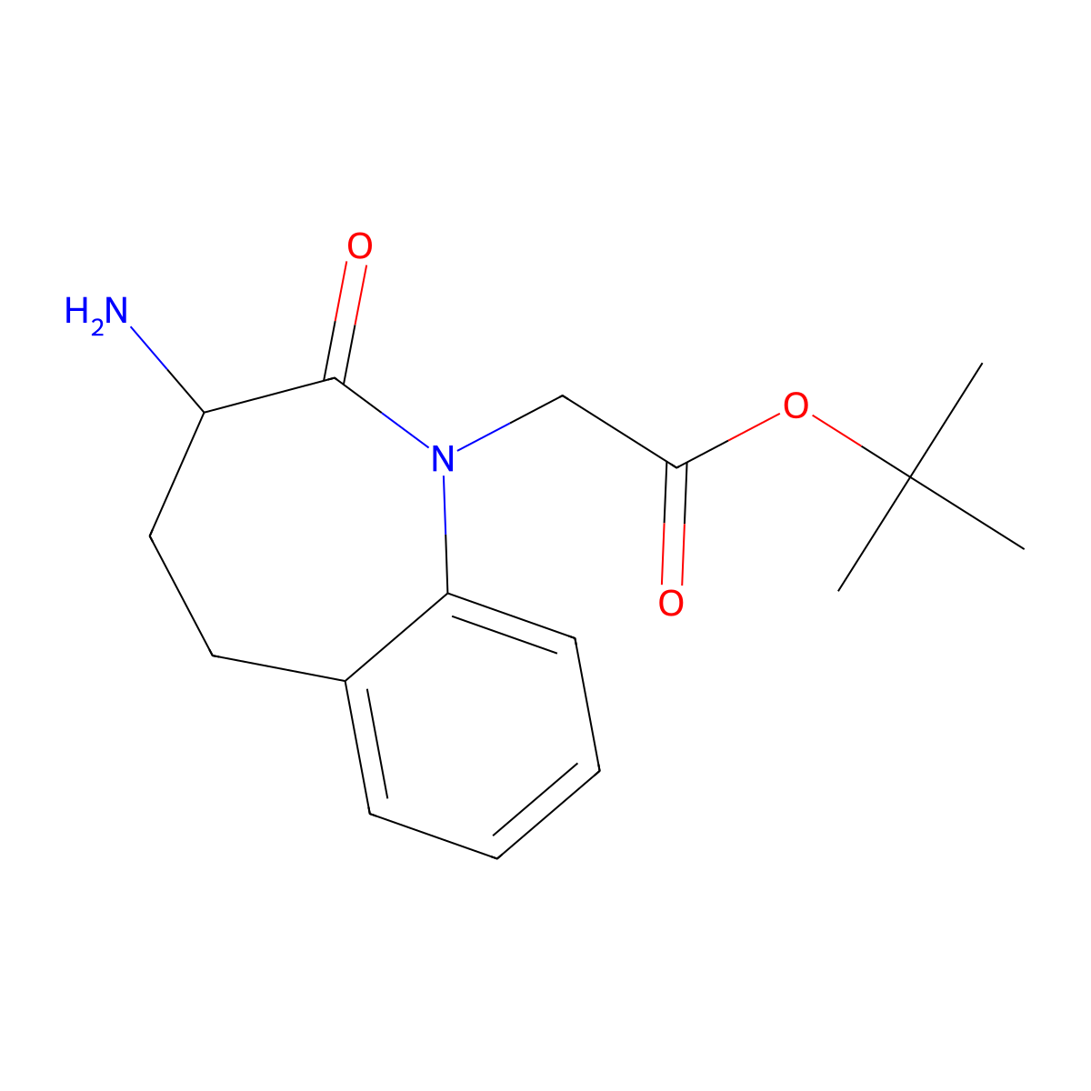 3-Amino-2,3,4,5-tetrahydro-2-oxo-1H-1-benzazepin-1-t-butyl acetate molecular structure, CAS 103412-69-7