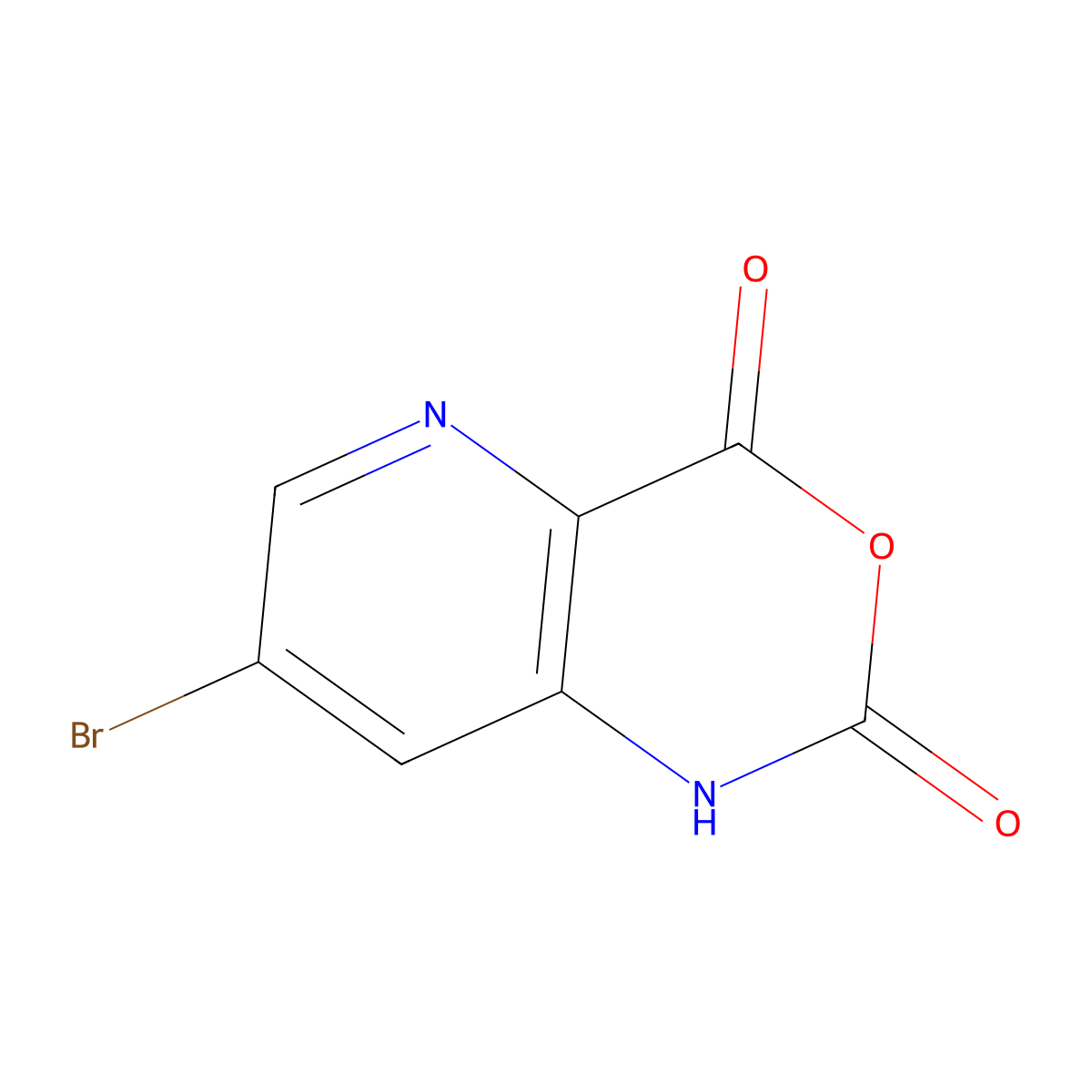 7-bromo-1H,2H,4H-pyrido(3,2-d)(1,3)oxazine-2,4-dione molecular structure, CAS 1034131-05-9