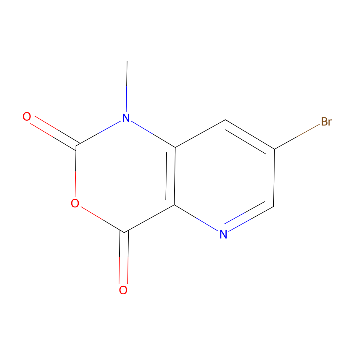 7-bromo-1-methyl-1H,2H,4H-pyrido[3,2-d][1,3]oxazine-2,4-dione molecular structure, CAS 1034131-06-0