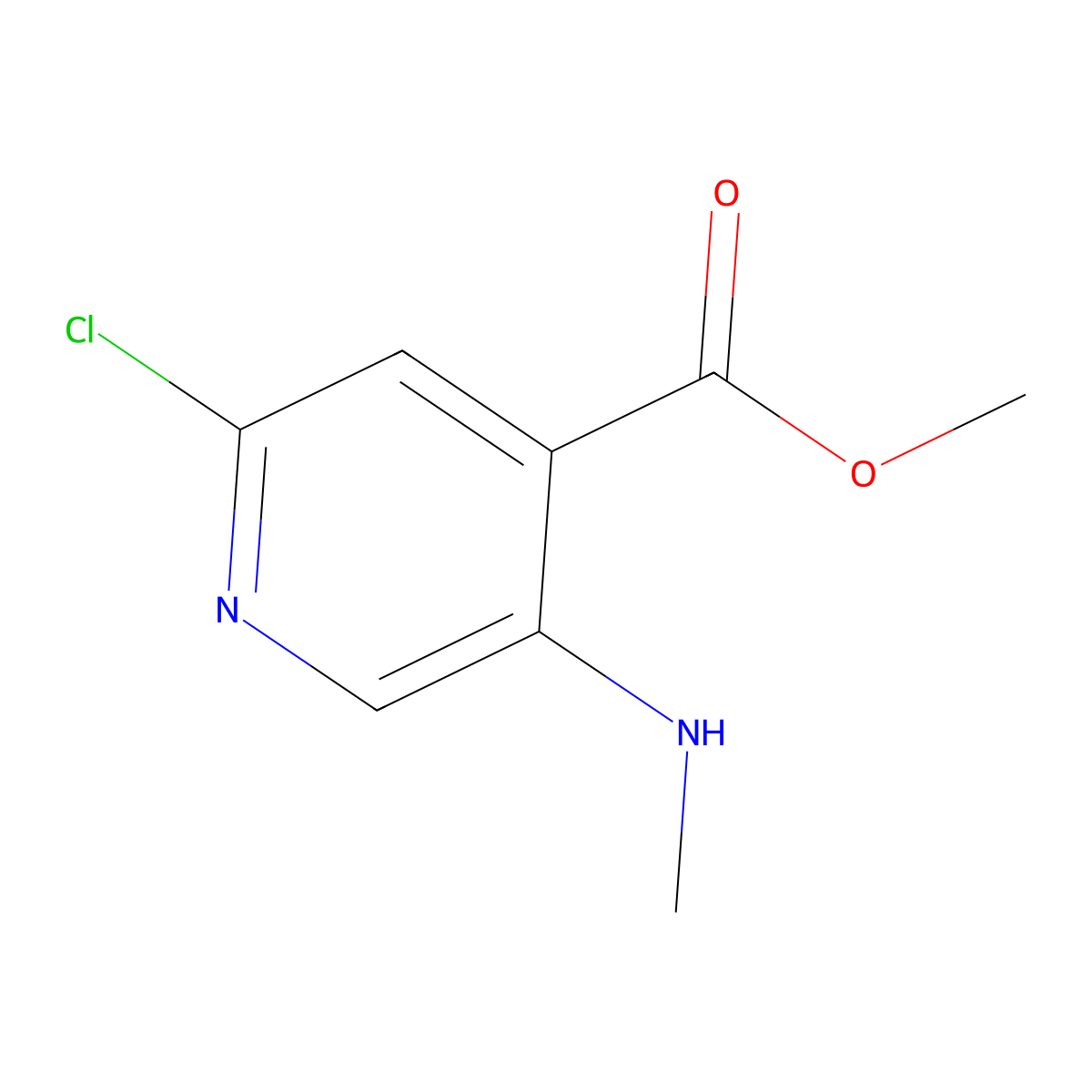 Methyl 2-chloro-5-(methylamino)isonicotinate molecular structure, CAS 1034131-90-2