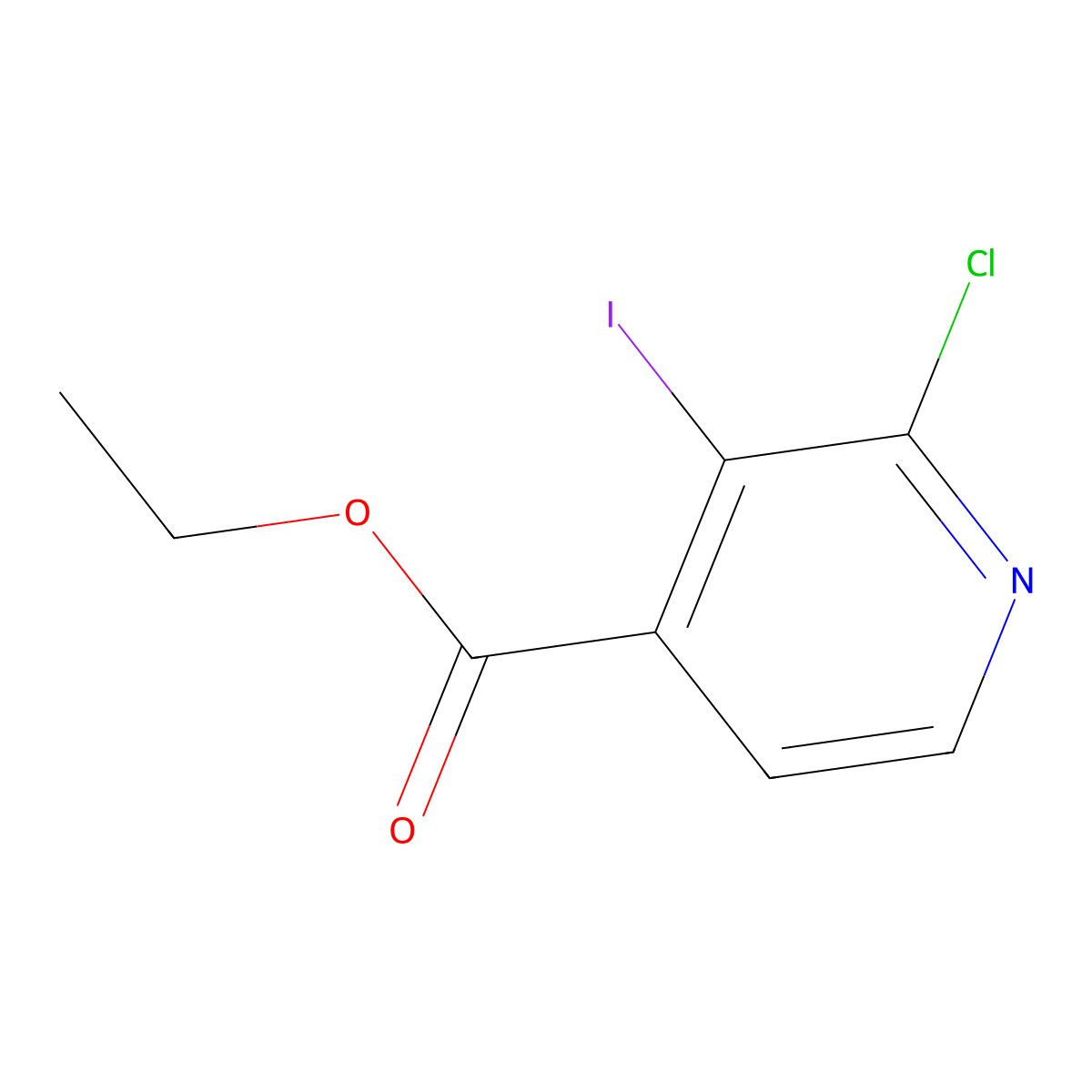 Ethyl 2-chloro-3-iodoisonicotinate molecular structure, CAS 1034132-14-3