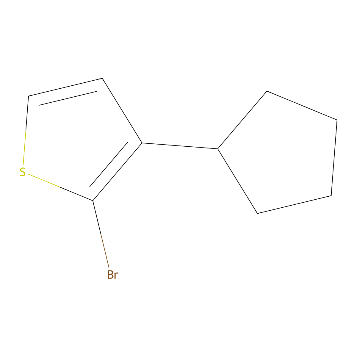 2-Bromo-3-(cyclopentyl)thiophene molecular structure, CAS 1034138-14-1