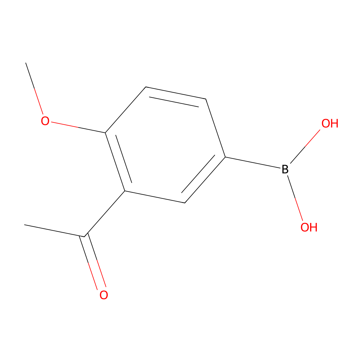 3-Acetyl-4-methoxyphenylboronic acid molecular structure, CAS 1034138-95-8