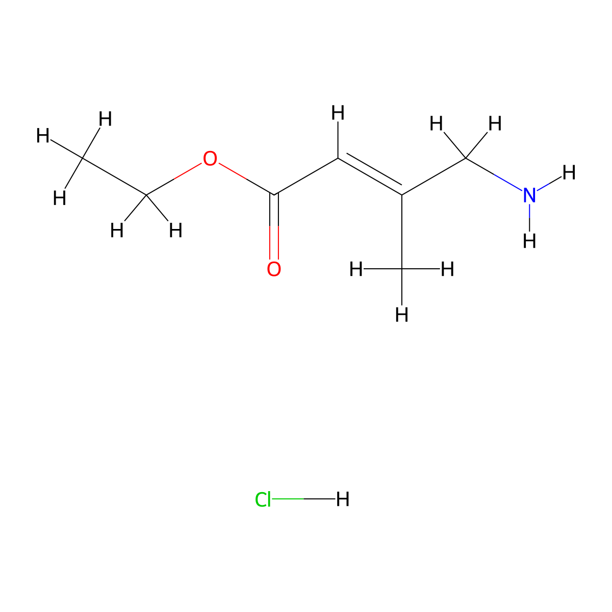 ethyl (2E)-4-amino-3-methylbut-2-enoate hydrochloride molecular structure, CAS 103414-98-8