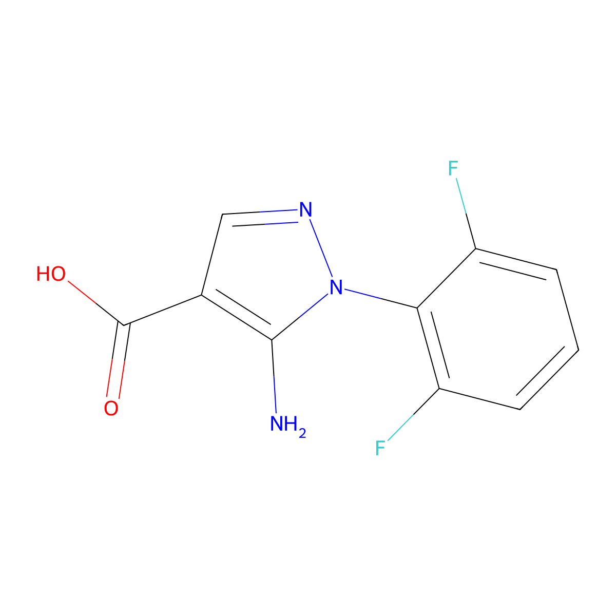 5-Amino-1-(2,6-difluorophenyl)-1h-pyrazole-4-carboxylic acid molecular structure, CAS 1034142-08-9