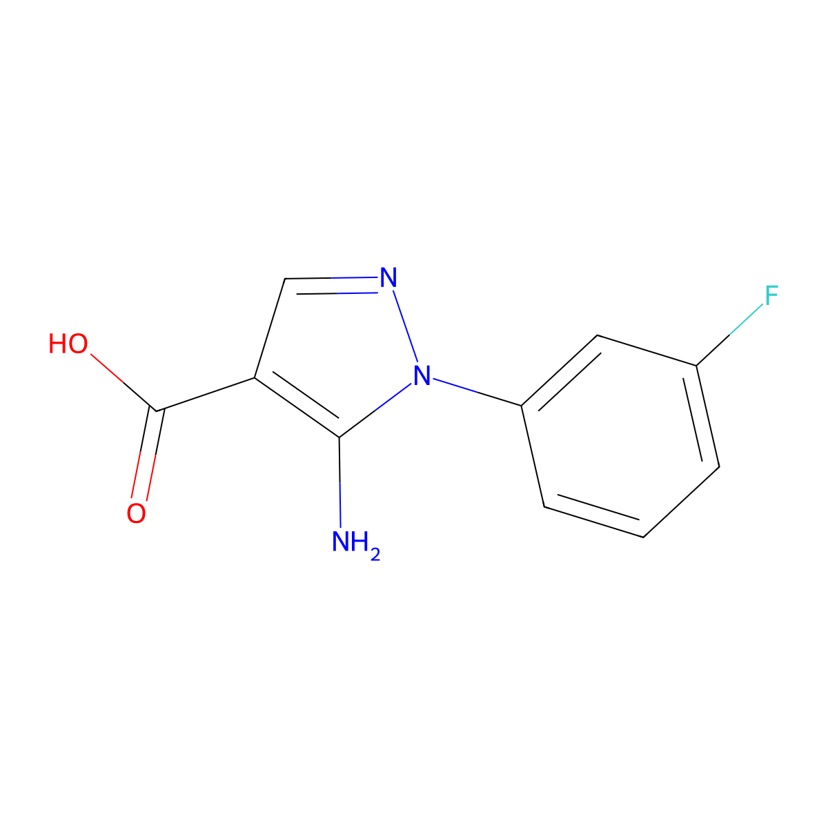 5-Amino-1-(3-fluorophenyl)-1h-pyrazole-4-carboxylic acid molecular structure, CAS 1034142-09-0