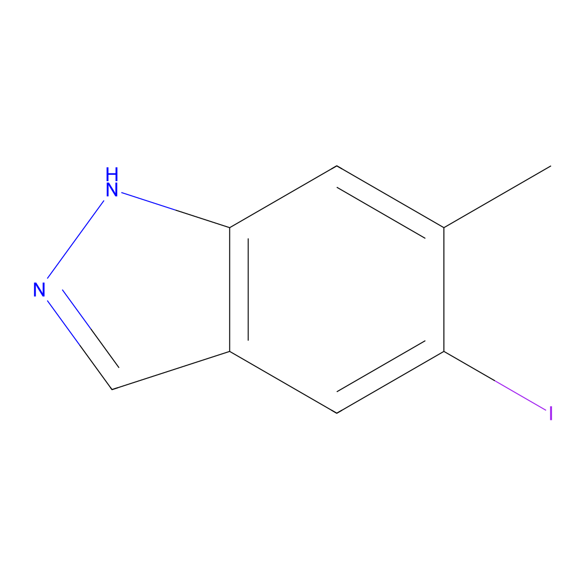 5-iodo-6-methyl-1H-indazole molecular structure, CAS 1034154-15-8