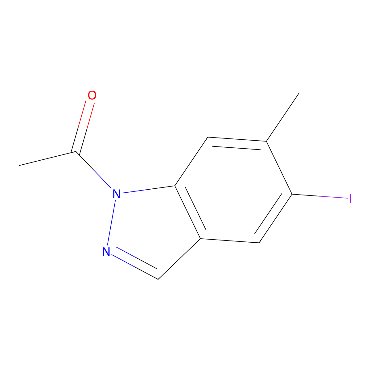 1-Acetyl-5-iodo-6-methylindazole molecular structure, CAS 1034154-17-0